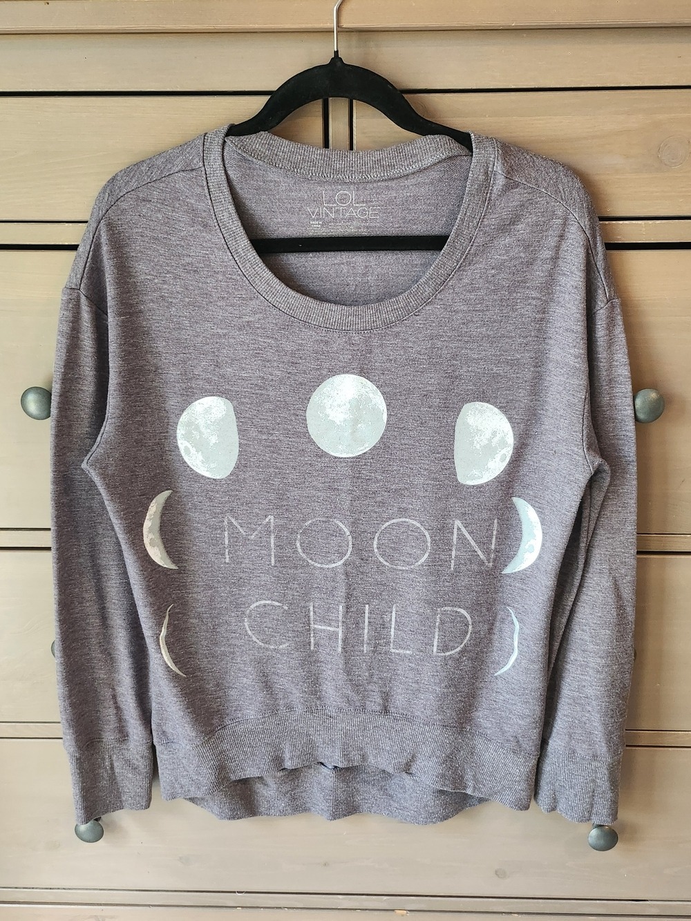 Moon Child Graphic Sweatshirt - Grey Women's Large